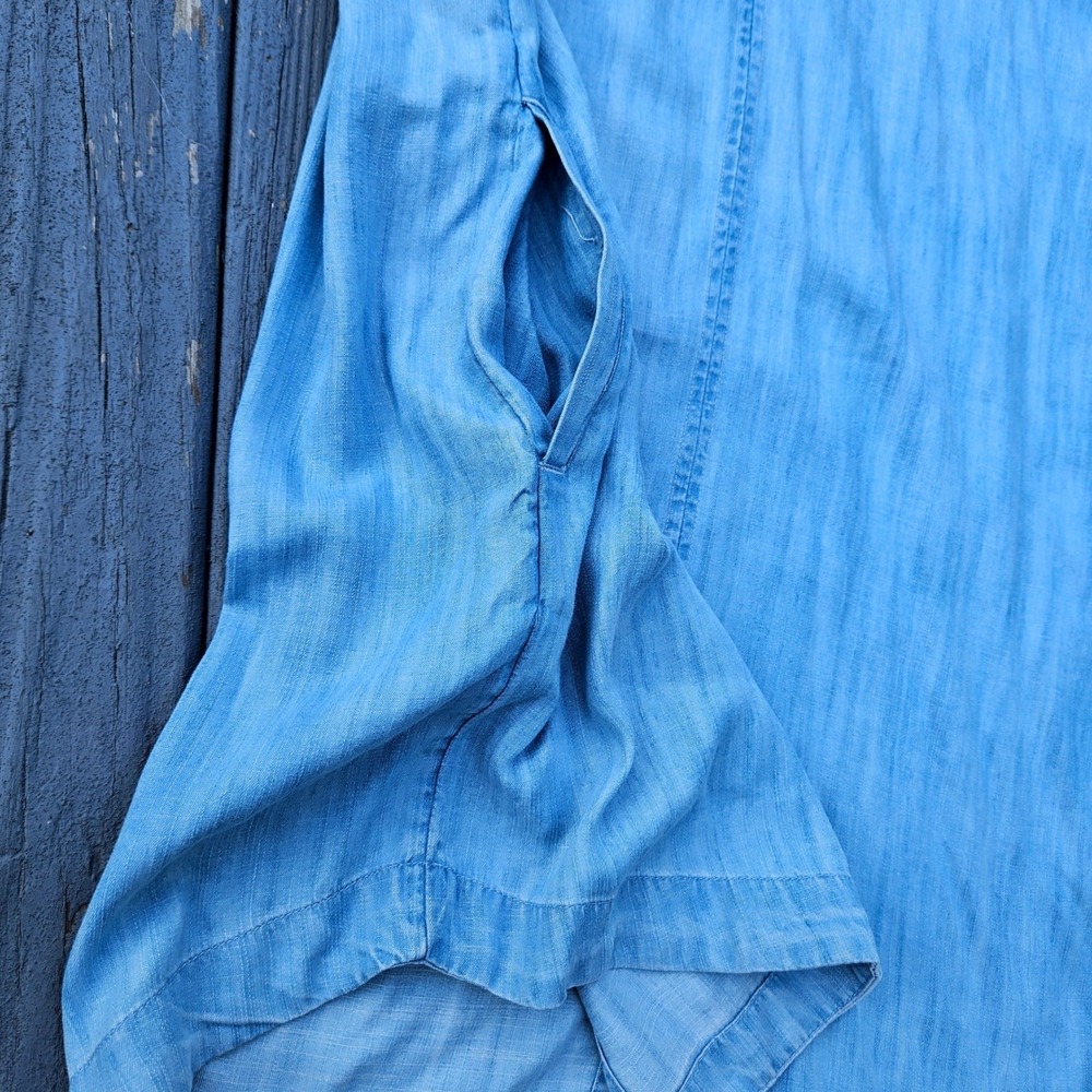 Vineyard Vines Womens Chambray Tunic Dress Cloud Blue Tencel XXL NEW - Picture 4 of 9